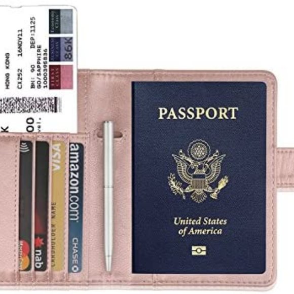 Leather Rose Gold passport Holder Brand New - Picture 5 of 8
